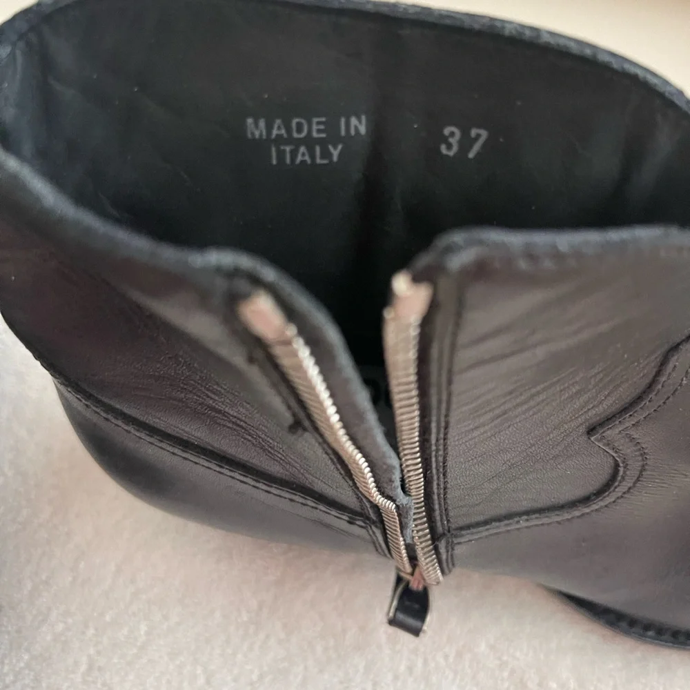 NEW Golden Goose Young Leather Zip Cowboy Ankle Boots - Picture 11 of 14